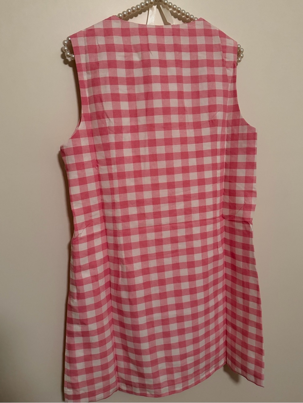AUREUM Pink & White Gingham Mini Shift Dress - Picture 3 of 4
